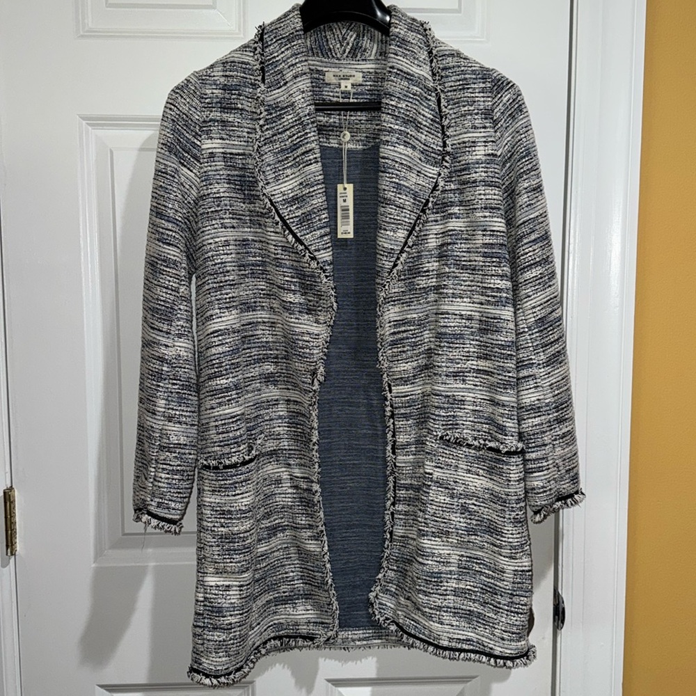 Max Studio London- Tweed Longline Open Jacket